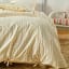 Linen House Ferrara Duvet Cover Set in Sand - King detail on the bed