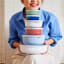 Mepal Lumina Bowl Set, 3-Piece - White stacked with other colours and sizes