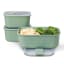 Mepal EasyClip Food Storage Box Set, 3-Piece - Nordic Sage angle with food