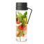 Brabantia Make & Take Water Bottle with Strainer, 500ml - Dark Grey with strawberry, mint, and lemon water