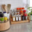 Trendz Of Today 3-Tier Bamboo Spice Rack with spices on the kitchen couter