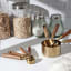 Trendz Of Today Gold & Wood Measuring Cup and Spoon Set on the kitchen counter