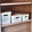 Trendz Of Today White Storage Bin With Bamboo Lid - Large on the shelf