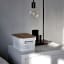 Trendz Of Today White Storage Bin With Bamboo Lid - Large next to the bed