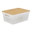 Trendz Of Today White Storage Bin With Bamboo Lid - Small