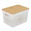 Trendz Of Today White Storage Bin With Bamboo Lid - Large