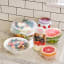 W & P Round Reusable Stretch Lids, Set of 6 on the kitchen counter