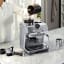 DeLonghi La Specialista Arte Manual Pump Espresso Coffee Machine, EC9155.MB pouring coffee beans in the machine