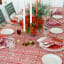 India Ink Garden Block Watermelon Tablecloth - 8 Seater on the table