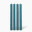 Okra Candle Traditional Dinner Candles, Set of 4 - Teal Blue