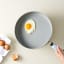 Wolstead Mineral Non-Stick Frying Pans, Set of 2 - Ivory with a fried egg