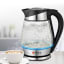 Milex Glass Kettle, 1.7L with boiling water