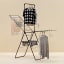 Brabantia Hangon Drying Rack With Hanging Rod, 25m - Black with clothes