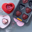Le Creuset Non-Stick Conversation Heart Tray, 6 Cup with cup cakes