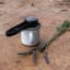 Brewspoon Filter Spoon Coffee Maker - Charcoal with an enamel mug