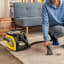 Karcher SE 3-18 Battery Powered Spray Extraction Cleaner and Compact Battery Set cleaning mud on a carpet