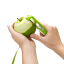 Dreamfarm Sharple Peeler - Green peeling an apple