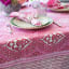 India Ink Pink Medallion Border Tablecloth - 8-Seater on the table