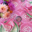 India Ink Pink Medallion Border Tablecloth - 8-Seater on the table