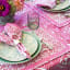 India Ink Pink Medallion Border Placemat, Set of 2 on the table