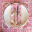 India Ink Pink Medallion Border Napkin, Set of 4 on a plate