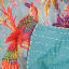 India Ink Jade Bird of Paradise Kantha Stitched Throw - Double detail