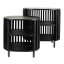 Hertex HAUS Large Swedish Nightstand - Onyx showing scale with a Medium Swedish Nightstand