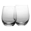 Omada Stemless White Wine Glasses, Set of 4 showing scale with a red wine glass