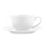 Jenna Clifford Embossed Lines Cup & Saucer, Set of 4 - Super White angle