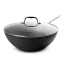 Sagenwolf Titanium Series Non-Stick Wok with Lid, 32cm - Black angle