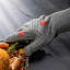 Meater Braai & Oven Mitts, Set of 2 - Grey with a tray of roasted chicken