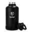 Kulgo Double-Walled Stainless Steel Flask, 1.9L - Black Front View with a Lid on the side 