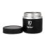 Kulgo Food Flask, 600ml - Black Front View with the lid on the side 