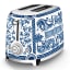 Smeg Blu Mediterraneo Dolce & Gabanna 2-Slice Toaster, 950W side view 