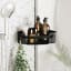 Umbra Flex Adhesive Corner Shower Caddy - Black in a shower setting 