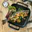 Le Creuset Alpine Square Outdoor Grilling basket, 30cm with food