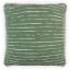 Thread Office Green Space Yarn Striped Woven Scatter Cushion with Feather Blend Inner, 60cm x 60cm