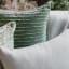 Thread Office Green Space Yarn Striped Woven Scatter Cushion with Feather Blend Inner, 60cm x 60cm