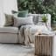 Thread Office Green Space Yarn Striped Woven Scatter Cushion with Feather Blend Inner, 60cm x 60cm
