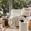 Thread Office Natural Reversible Woven Fringe Throw