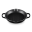 Le Creuset Signature Round Cast Iron Deep Grill, 25cm - Matte Black