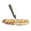 Eva Solo Green Tools Pizza Wheel angle with sliced pizza