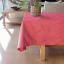 Linen House Revana Chambray Red Tablecloth with a plant on the table