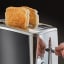Russell Hobbs Luna 2-Slice Toaster - Moonlight Grey with toasted bread