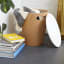 Umbra Woodrow Storage Stool - White & Natural with a throw