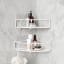 Umbra Cubiko Corner Bin, Set of 2 - White - In A Bathroom setting