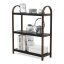Umbra Bellwood 3-Tier Freestanding Shelf - Black & Walnut With Products on the shelves 