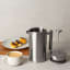 Yuppiechef Stainless Steel French Press - 1L open with coffee cup and snacks