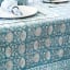 India Ink Blue Floral Lotus Tablecloth - 8 Seater