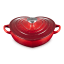Le Creuset Signature Cast Iron Shallow Heart Casserole, 20cm - Cerise